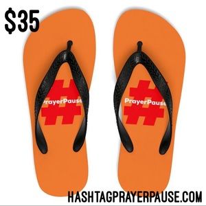 #PrayerPause Orange Fire Unisex Flip-Flops